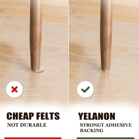 Yelanon 216 Pcs Felt Furniture Pads for Hardwood Floors, Premium Floor Protectors for Chair Legs, Beige & Brown