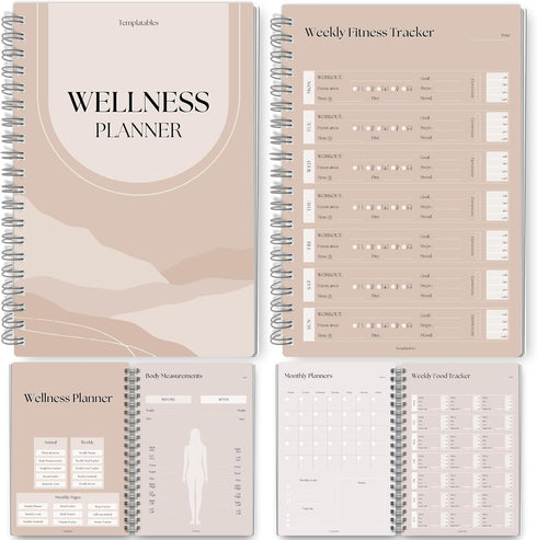 Wellness Journal - 90 Day Health, Fitness, Gratitude, Mindfulness, Wellbeing, Habit, Goals Tracker - A5 Lux