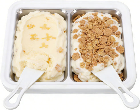 Kelawoly 304 Ice Cream Roll Tray, Rolled Ice Cream Maker Stainless Steel Roll Tray with Dual Pan for Homemade DIY