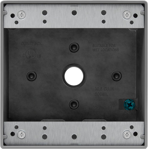 ENERLITES Weatherproof Outlet Box with Five 1/2-in Threaded Outlets, 2-Gang Outdoor Electrical Box