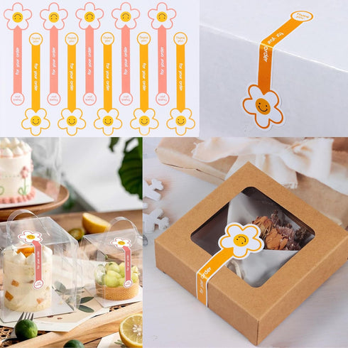 Beyonday 200pcs Handmade Lollipop Baking Stickers, Long Label Sealing Stickers for Cake Box/Tins/Jars/Coffee Cups/Bottles, Self-Adhesive Bakery Stickers, Gift Wrapping Tamper Evident Seal Labels by beyonday