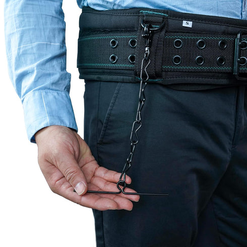 MELOTOUGH Tape Thong for Tool Belt - Electricians Tape Holder Chain with Keyring, Black Plating, 2 Pack