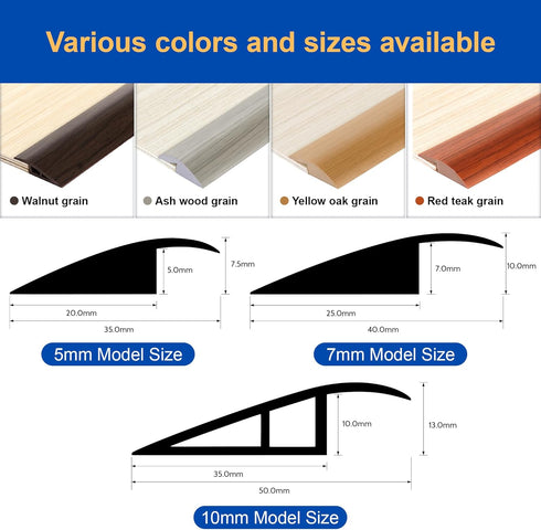 5mm (9.84FT_Walnut BNELL Floor Transition Strip Self Adhesive-PVC Carpet & Floor Edging Trim Strip,Threshold