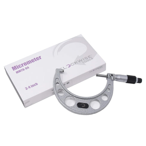 MMTR-04 Premium Outside Micrometer with Carbide Tip - 3-4" Measuring Range, 0.0001" Graduation Precision Tool