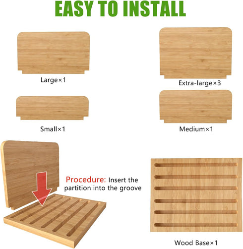 Desk File Mail Organizer, 5 Slots Bamboo Folder Sorter for Letter, Envelope, Paper, Desktop Tray