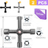 ZeriLion 2 Pack 4-Way Set Sillcock Key Versatile Water Spigot Wrench Tool Durable Steel for Outdoor Faucet Valve Hose