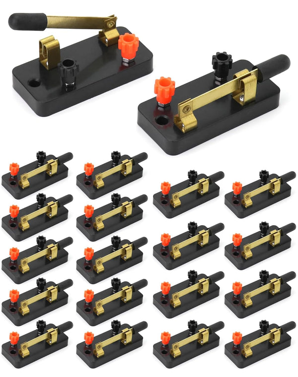 QWORK Educational Single Pole Cutter Switch, 20 Pack Single Throw Electrical Switch for Physics Laboratory Equipment