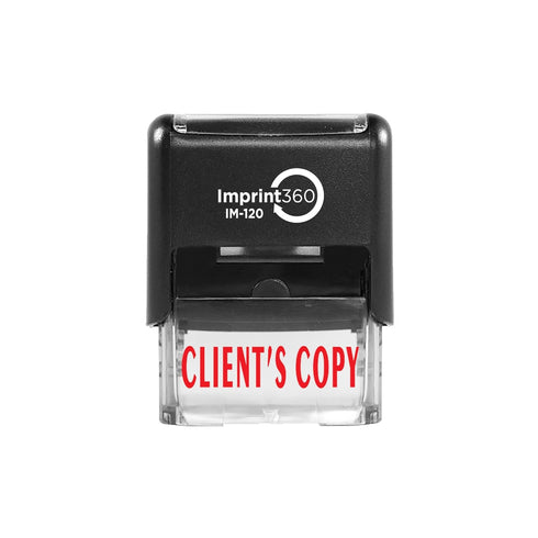 Imprint 360 AS-IMP1001 - Client S Copy, Heavy Duty Self-Inking Rubber Stamp, Red Ink, 9/16" x 1-1/2" Impression Size