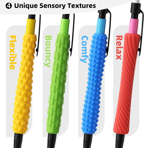 ELETIUO 4-in-1 Silent Fidget Pencil Sensory Focus Tool for Stress Relief, ADHD, Autism & Anxiety. Fine Motor Skills Aid