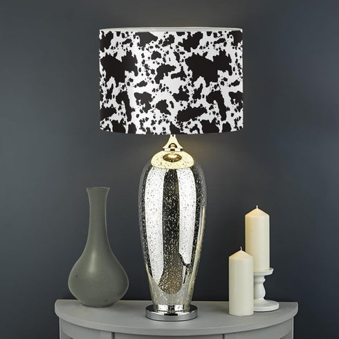 Yzaoxia Black Cow Print Lamp Shade Cowhide Lightweight Lampshade for Floor Lamps Durable Linving Room Bed Room Drum