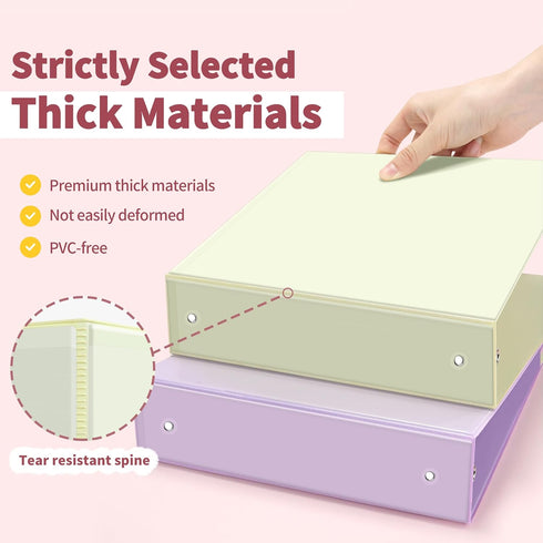 SUNEE 3 Ring Binder 2 Inch, 4 Pack Clear View Binders for School or Office Supplies, PVC-Free, Fit 8.5x11 Inches