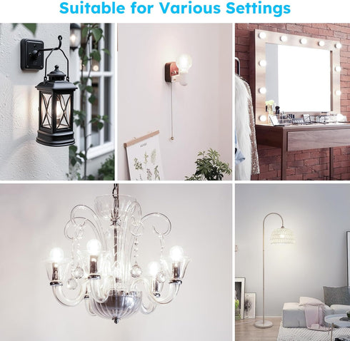 G16.5 Bulb 4000K 4W, 40 E12 Bulb Dimmable, Bulbs 90+CRI 400LM, 12 Pack GvvooHome Light Neutral White, watt Equivalent