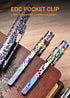 5 Origin-Joy Colorful Titanium Alloy Bolt Action Pen, Slim Lightweight EDC Pocket Tactical Pen, Portable Signature Pen