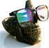 VIPbuy Skull Glasses Holder Stand with Storage Tray Novelty Eyeglass Holder Rack for Nightstand, Resin Skull Head