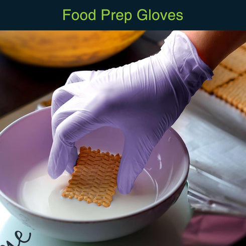 Lilac Nitrile Disposable Gloves - 100 Count, 3 Mil Small Powder and Latex Free Surgical Medical Exam Gloves