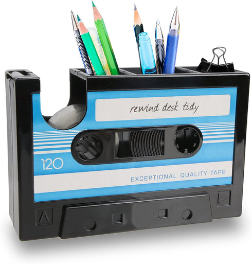 YXQ Fun Tape Dispenser, Unique Novelty Pen Dispenser for Cool Retro Desk Accessories, Blue