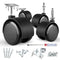2 Inch Caster Wheels Set of 4, Heavy Duty 1000LBS Load Capacity, 5/16 Inch Valve Stem & Rotating Top Plate, Black
