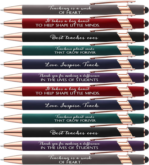 Fumete 30 Pcs Teacher Pens with Stylus Tip - Teacher Appreciation Gift Touch Pens for School Office