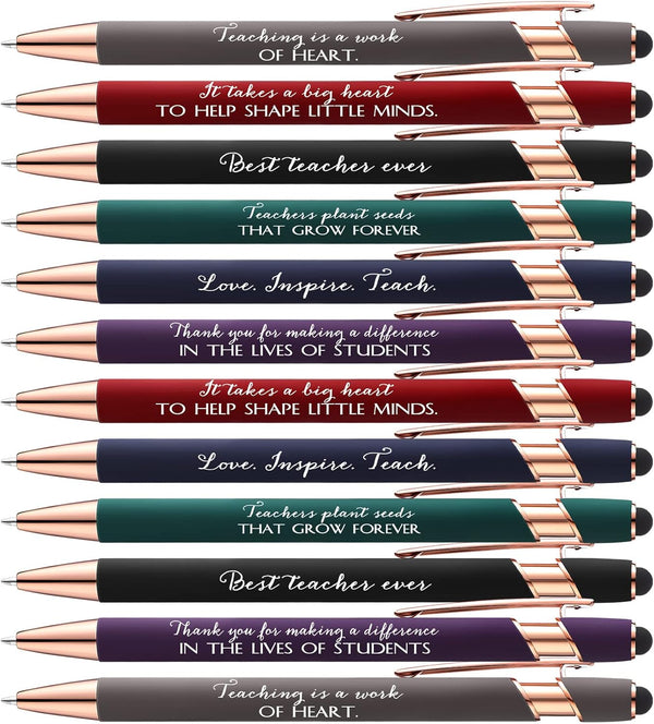 Fumete 30 Pcs Teacher Pens with Stylus Tip - Teacher Appreciation Gift Touch Pens for School Office