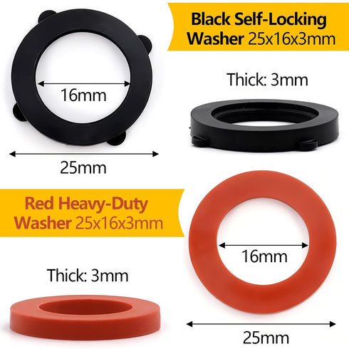 NBRINGO 160 (14 Pieces Hose Bib Washer & Faucet Washers Assorted Kit Sizes) - Includes Hose Gaskets, Flat & Beveled