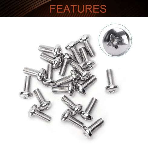 MroMax M8 x 20mm Machine Screws, Pan Phillips Cross Head Screw, 304 Stainless Steel Fasteners Bolts, 20Pcs