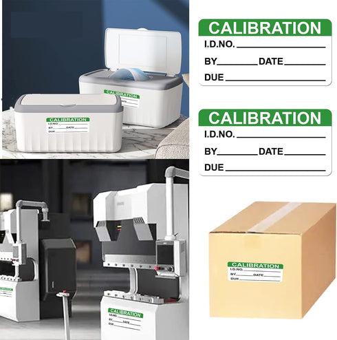 Self Laminating Calibration Labels, 1x2 Inch Write-on Calibration Stickers for Equipment Inspection