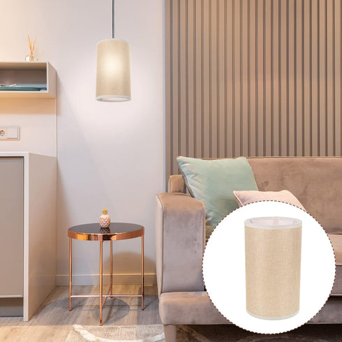 E27 4.72 Inch NUOBESTY Small Drum Lampshade Base Linen Fabric Lamp Cover for Table and Pendant Lamps Indoor Light