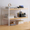 YGYQZ Wood Office Desk Shelf Organizer, Cute Dresser Top Storage Rack, Aesthetic Bookshelf for Women, Men, Kids