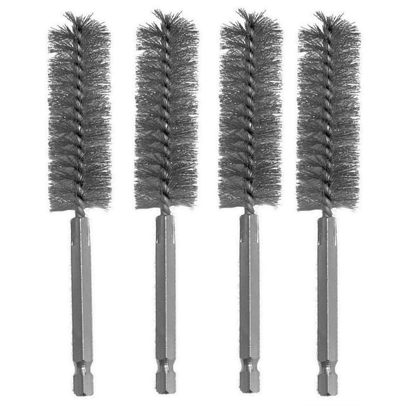 4pc Stainless Steel ALAZCO 5/8" Wire Brush for Power Drill, Impact Driver Cleaning Wire Brush - Hex Shank