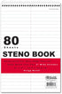 BAZIC Perforated Writing Pad, 80 Sheets 6"x9" White Gregg Ruled Steno Book for Office School, 1-Pack