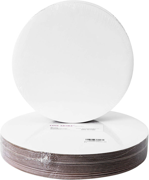 ONE MORE 10" White Cakeboard Round, Disposable Cake Circle Base Boards, Pack of 25, Perfect for Cakes and Pizzas