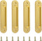 Oval Recessed Sliding Door Pulls, 4PCS Matte Gold Aluminum Alloy Handles with Screws for Sliding Doors Cabinets