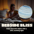 Pexylun 3 Dimmable White Planet Night Light Glass Bedside with Wooden Base Modes - Swirl Planet Table Lamp for Bedroom