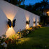 HAKSEIFA Butterfly Wall lihgts Decorations Solar Fence Lights Outdoor Solar Deck Light Waterproof LED Solar Powered