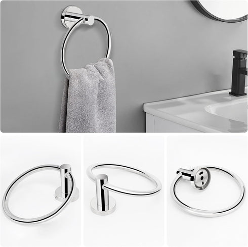 5 Set SUS304 24" NearMoon Pieces Bathroom Hardware Thicken Stainless Steel-Towel Rack Kit Include Towel Rod + Bath