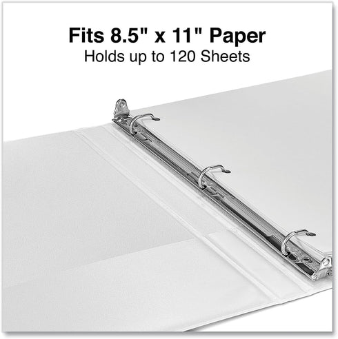 Universal Deluxe Round Ring View Binder, 1/2-Inch Capacity, 8.5 x 11, White