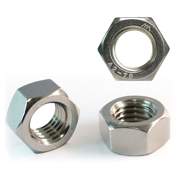 HXCOMET 5/8"-11 Hex Nuts (20pcs), 304 Stainless Steel (18-8), Hardware, UNC, Coarse Thread