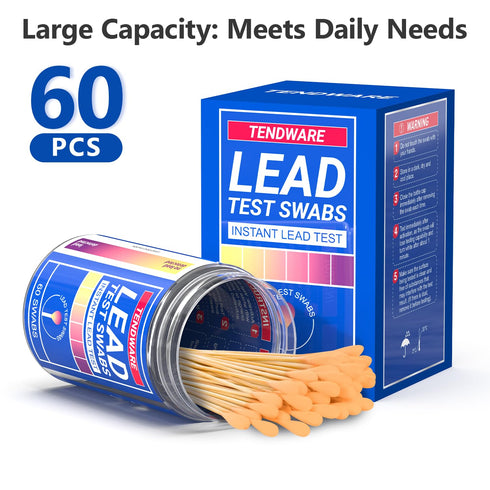 TENDWARE LIFE 60 30 Lead Test Kit Swabs Travel Size, Second Results, Lead Paint Test Kit Household Home Use for Water