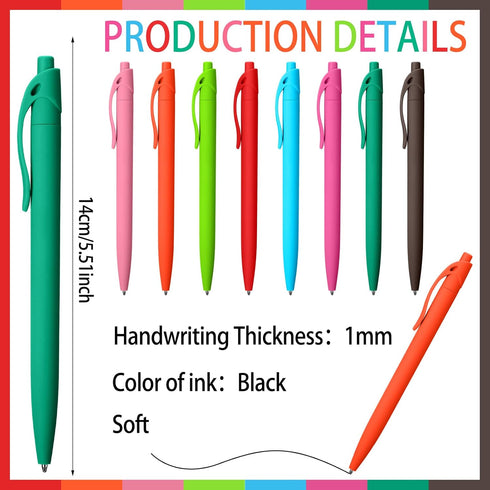 Fulmoon 300 Pcs Black Ink Pens Bulk, 1.0 mm Medium Point Retractable Ballpoint Pens for School Office Supplies (Rainbow)
