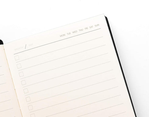 Daily to Do Checklist Notebook, Task Management Organizer Planner, Hardcover, A5 size, 5.8 x 8.3”, 110 Sheets (Black)