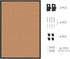 Board2by Cork Board Bulletin Board 24“ x 18”, Black Wood Framed Corkboard for School, Home & Office with 16 Push Pins.