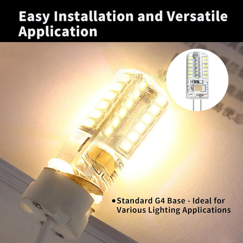 5pcs G4 LED Bulb: 12V 4W AC/DC Landscape Light Bulbs, Bi-Pin Base, Equivalent to 20W-30W T3 Halogen Replacement (Warm