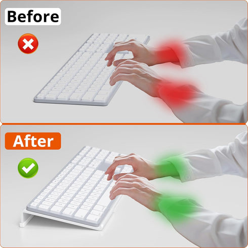 Richboom Acrylic Tilted Computer Keyboard Holder for Easy Ergonomic Typing, Keyboard Stand for Office Desk, Home