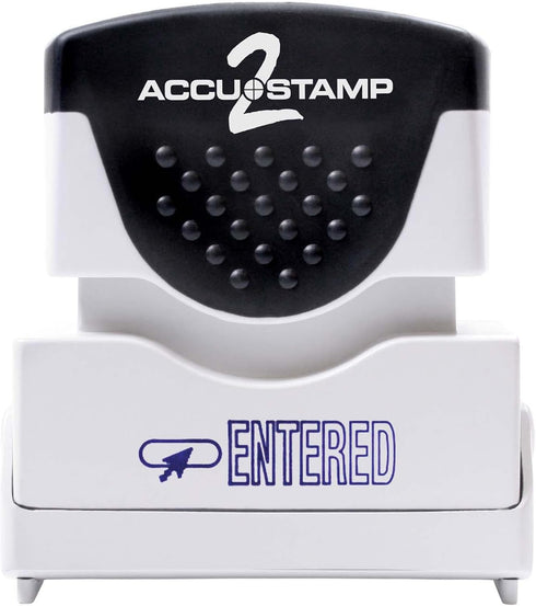 ACCUSTAMP2 035544 Pre-Inked Shutter Stamp Entered, Red/Blue Ink, 1 Count
