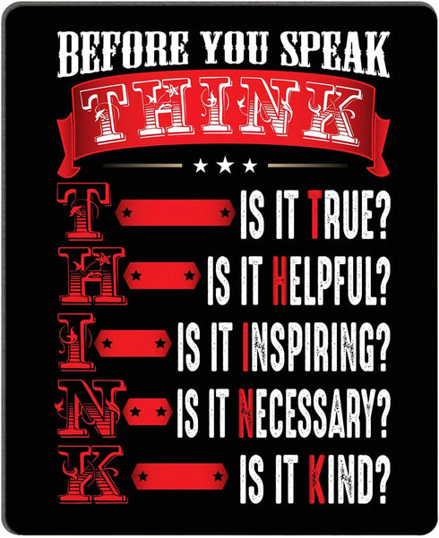 Smooffly Inspirational Mouse Pad, Think Before You Speak Quotes, Motivational Mousepad 9.5 X 7.9 Inch
