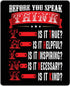 Smooffly Inspirational Mouse Pad, Think Before You Speak Quotes, Motivational Mousepad 9.5 X 7.9 Inch