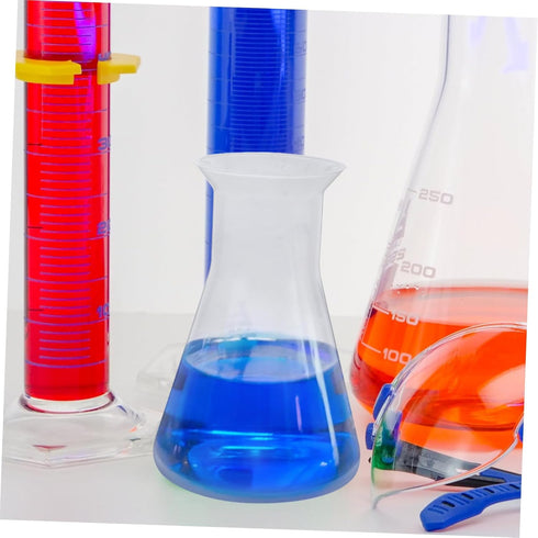 6pcs Graduated Laboratory Flask Set, 100ml Plastic Conical Erlenmeyer Flask for Chemistry Experiments