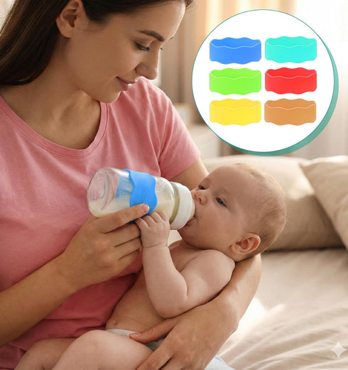 FRCTLNKG 8 Pcs Bottle Labels Daycare Reusable, Silicone Name Bands for Water Bottles for Daycare Reusable Anti-Slip
