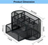 AUSTARK Desk Organizer Stationery Storage, Pencil Holder for Desk, Wire Mesh Office Supplies Desk Accessories & Workspace Organizers with 9 Compartments and Mini Drawer (Black) by AUSTARK