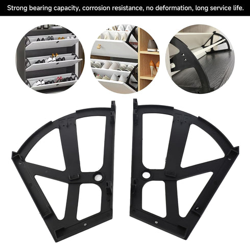 Kodrily 4Pcs 22Pcs 2 Hinges for Shoe Racks, ABS Shoe Cabinet Hinge Replacement with Accessories, Shoe Rack Hardware